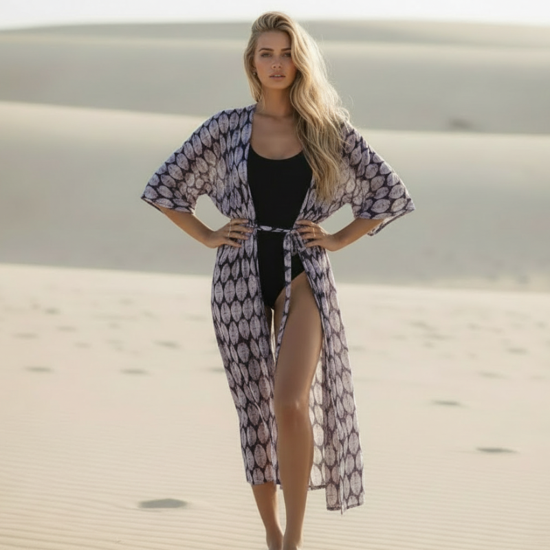 women floral kimono cover-up in multicolor for beach days 3