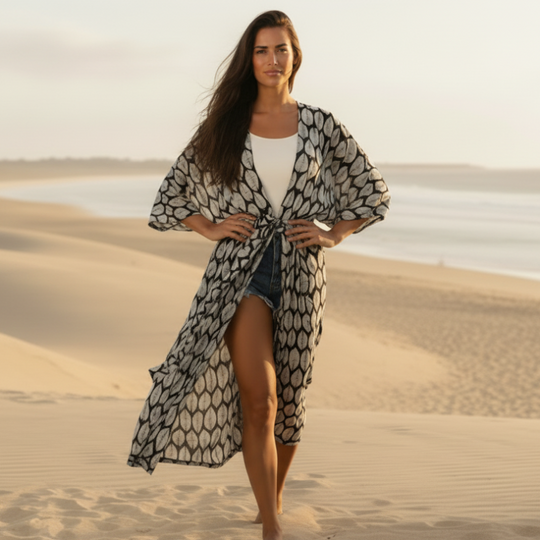 women floral kimono cover-up in multicolor for beach days 6