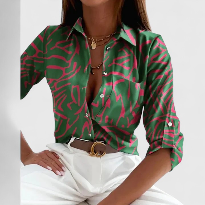 women blouse in printed fabric for casual outings 1