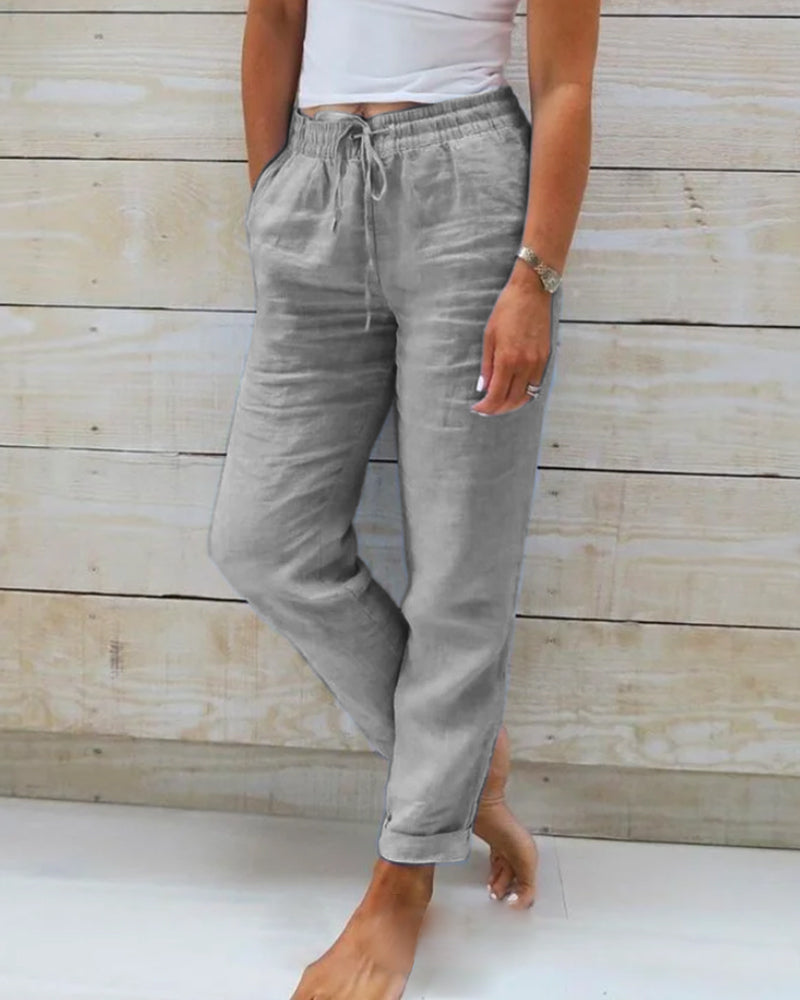 women loose fit trousers in black for casual wear 1