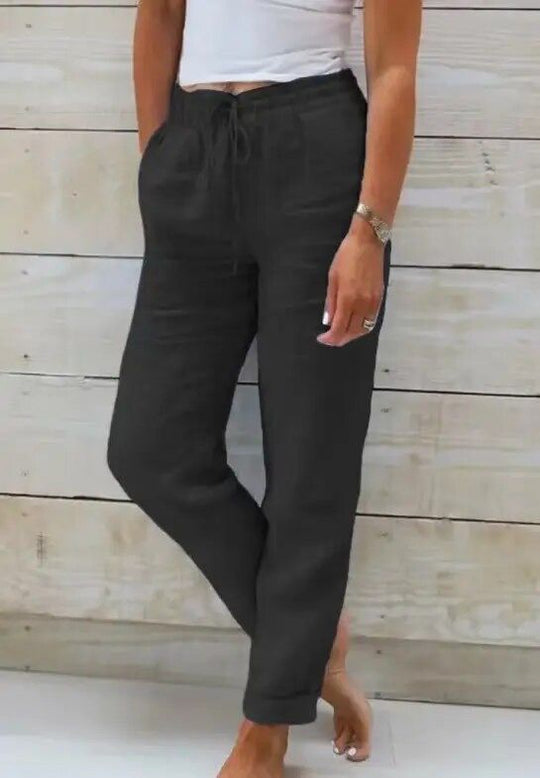 women loose fit trousers in black for casual wear 3