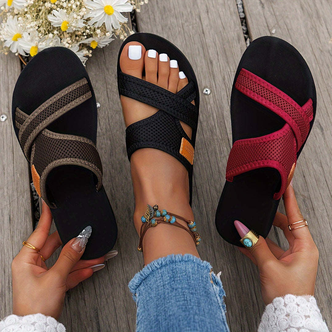 women slide sandals in black for summer outings 5