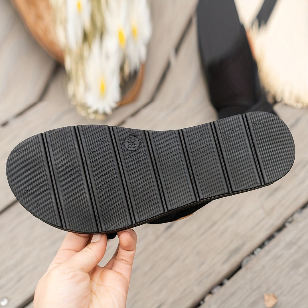 women slide sandals in black for summer outings 8
