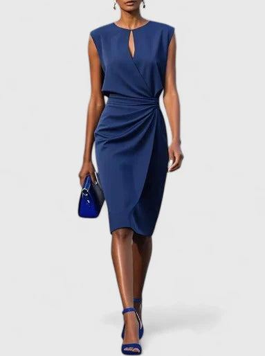 women midi dress in black for formal occasions 1