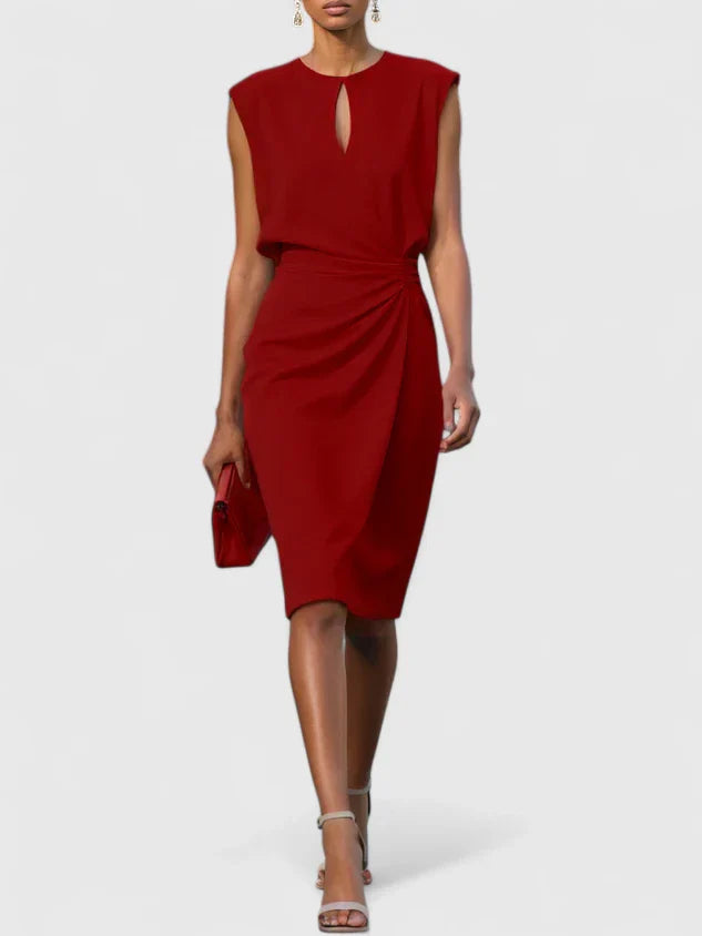 women midi dress in black for formal occasions 5