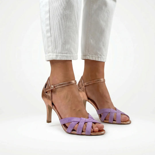Lindsey  - Open-Toe Woven Strap Heeled Sandal