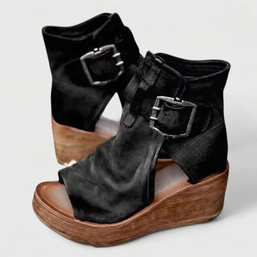 Lola  - Open-Toe Wedge Ankle Boot
