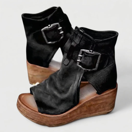Lola  - Open-Toe Wedge Ankle Boot