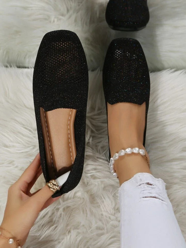 Lorena  - Square Toe Slip-On Shoes