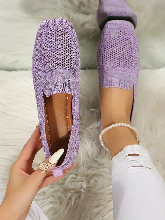 Lorena  - Square Toe Slip-On Shoes