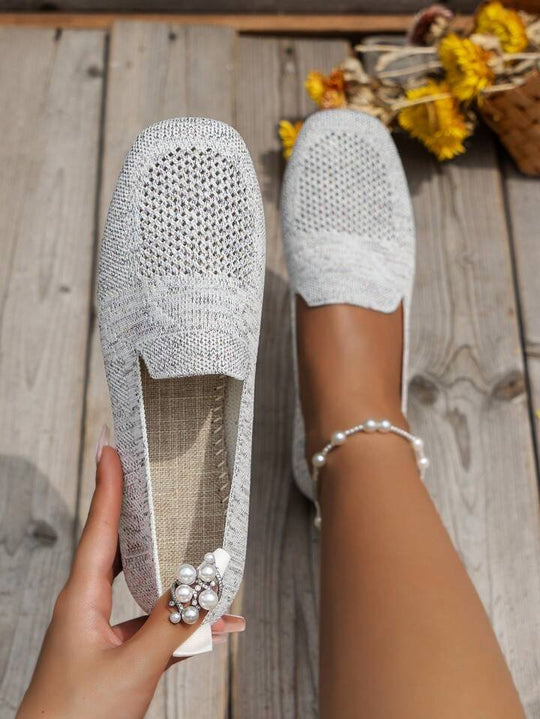 Lorena  - Square Toe Slip-On Shoes