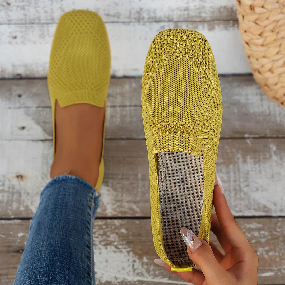 Lorena  - Square Toe Slip-On Shoes