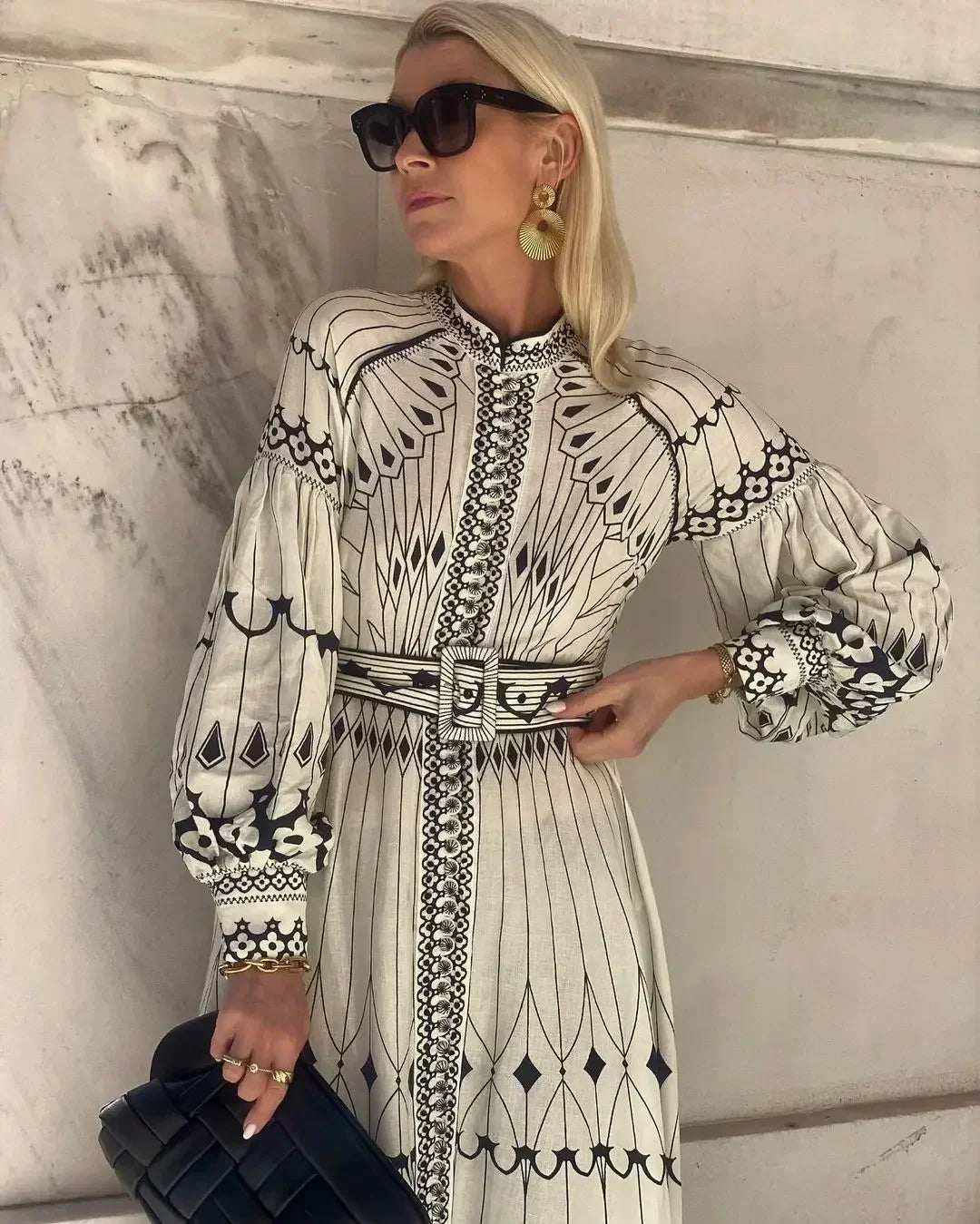 Lorene  - Long Sleeve Midi Dress