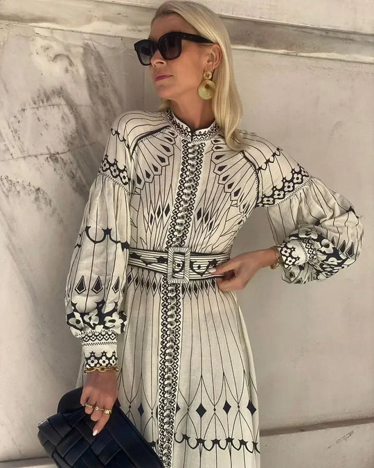 Lorene  - Long Sleeve Midi Dress