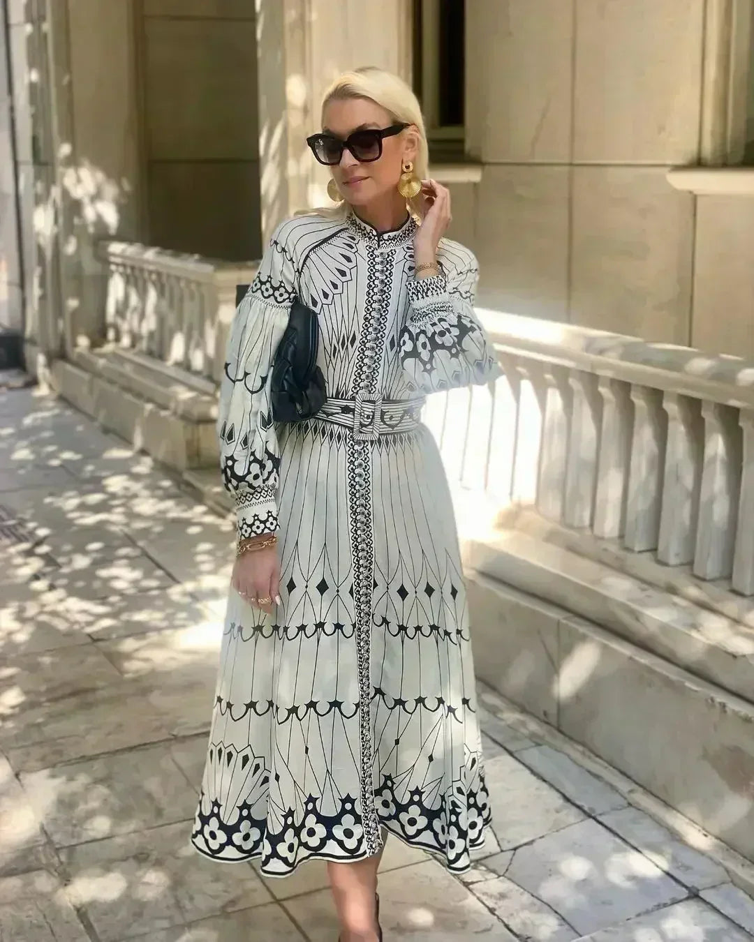 Lorene  - Long Sleeve Midi Dress