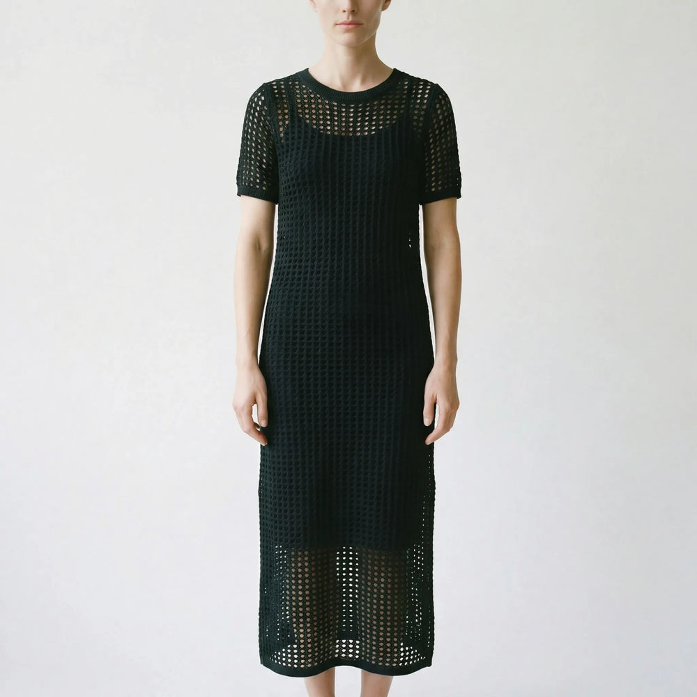 Lorraine  - Full-Length Openwork Knit Maxi Gown