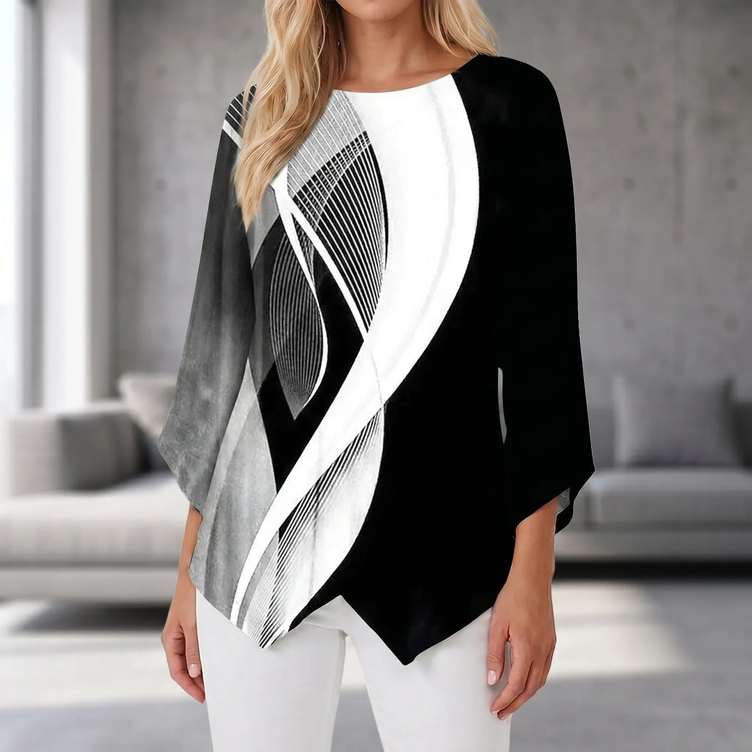 Luz  - Printed Crew Neck Long Sleeve Top