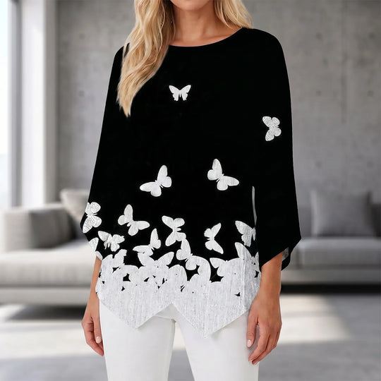 Luz  - Printed Crew Neck Long Sleeve Top
