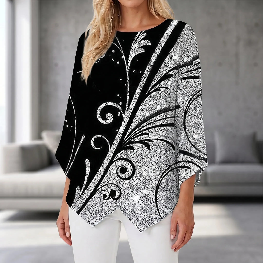 Luz  - Printed Crew Neck Long Sleeve Top