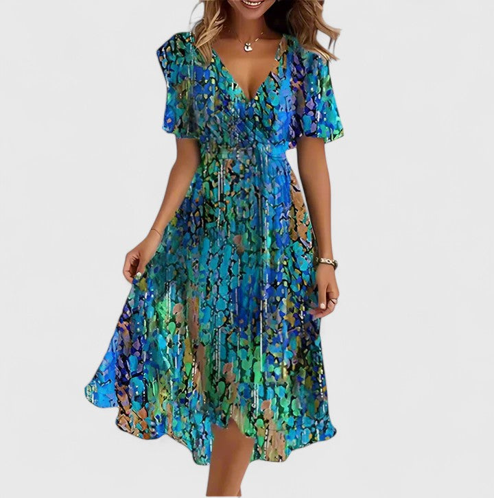women floral dress in blue for summer outings 1