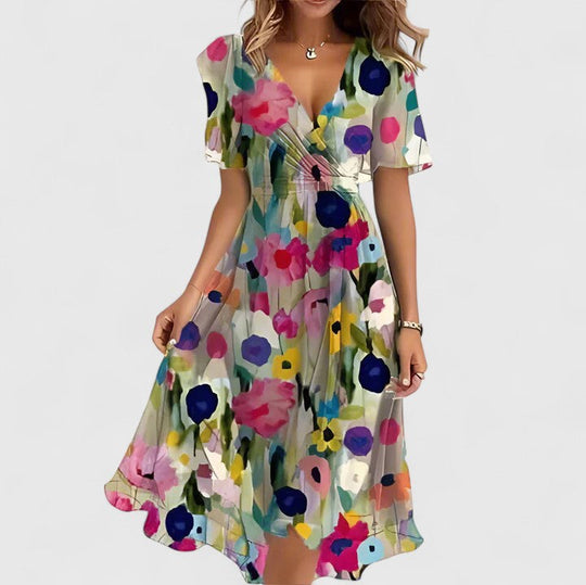women floral dress in blue for summer outings 2