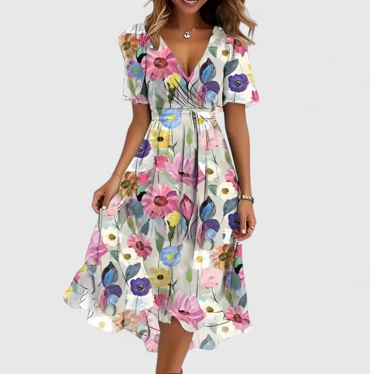 women floral dress in blue for summer outings 5