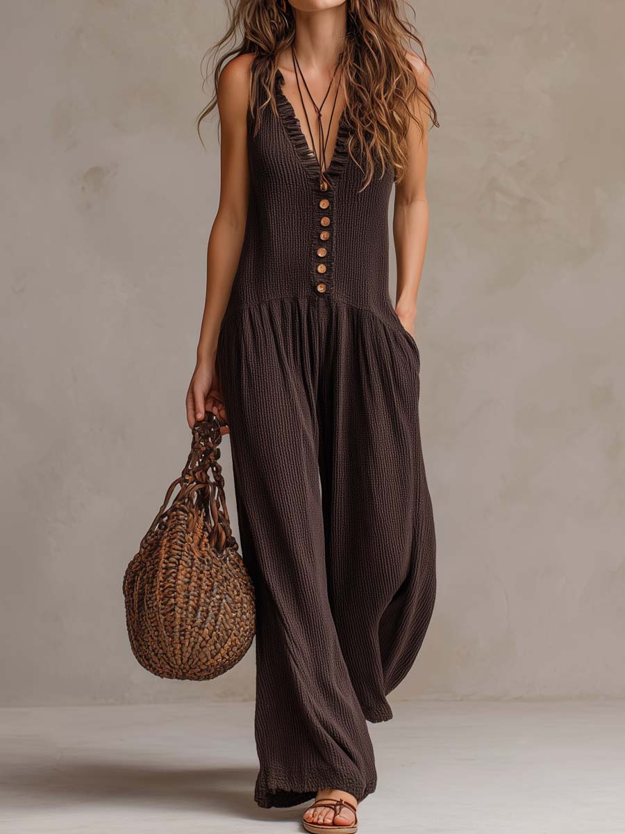 Madeline  - Sleeveless Knitted Jumpsuit Casual Daytime Wear