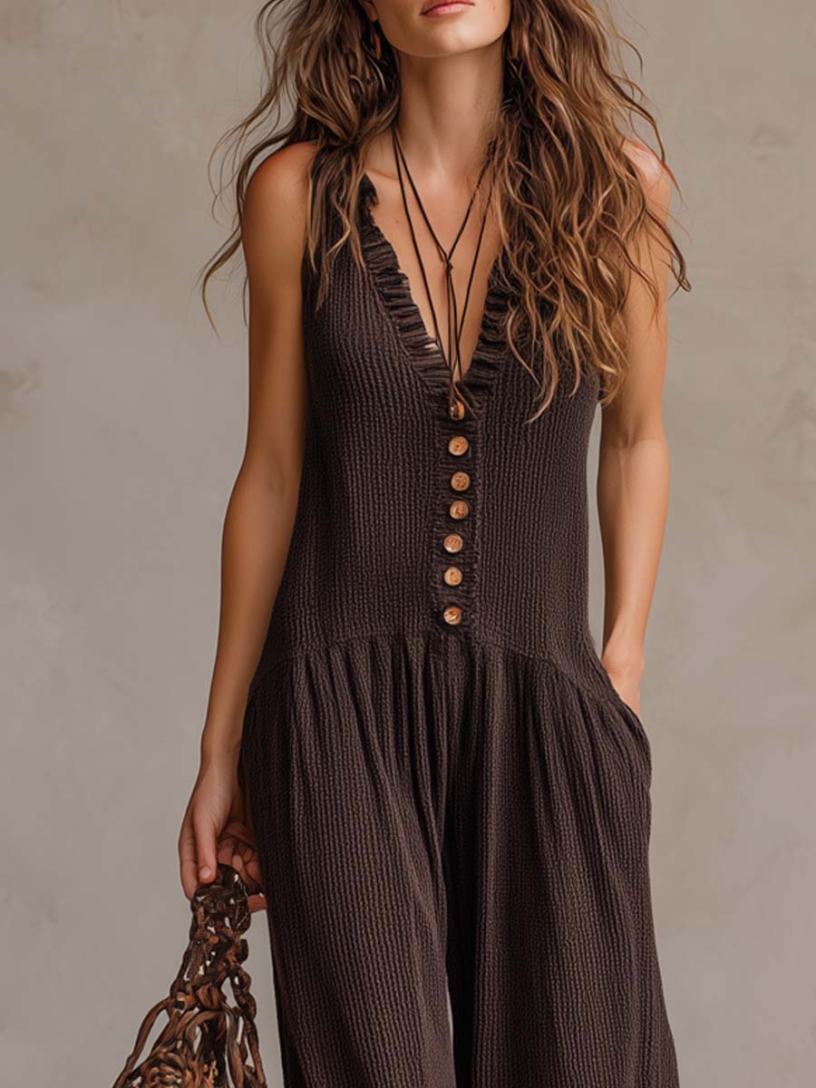 Madeline  - Sleeveless Knitted Jumpsuit Casual Daytime Wear