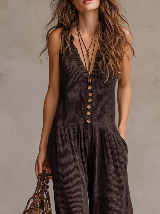 Madeline  - Sleeveless Knitted Jumpsuit Casual Daytime Wear
