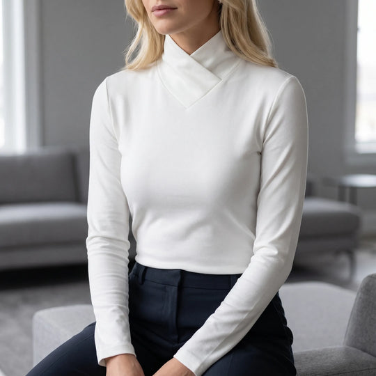 Marcia  - Long Sleeve Turtleneck Fitted Top