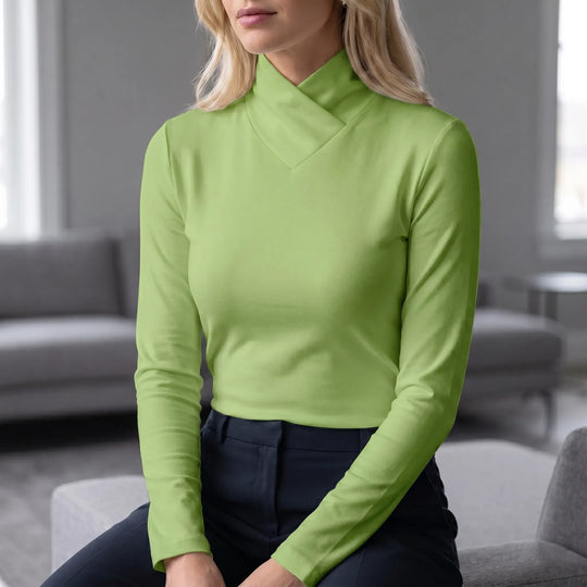 Marcia  - Long Sleeve Turtleneck Fitted Top