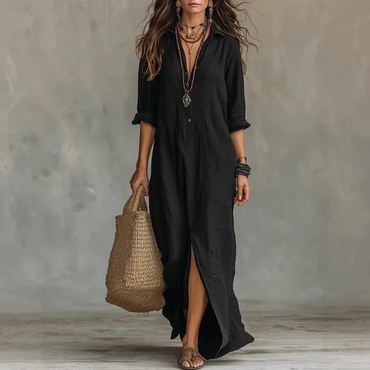 Marian  - Three Quarter Sleeve Maxi Dress