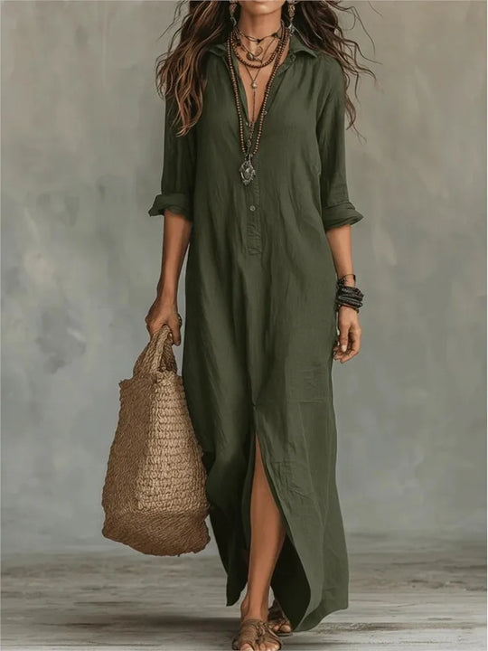 Marian  - Three Quarter Sleeve Maxi Dress