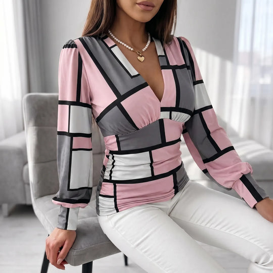 Marilyn  - Deep V-Neck Wrap-Style Top
