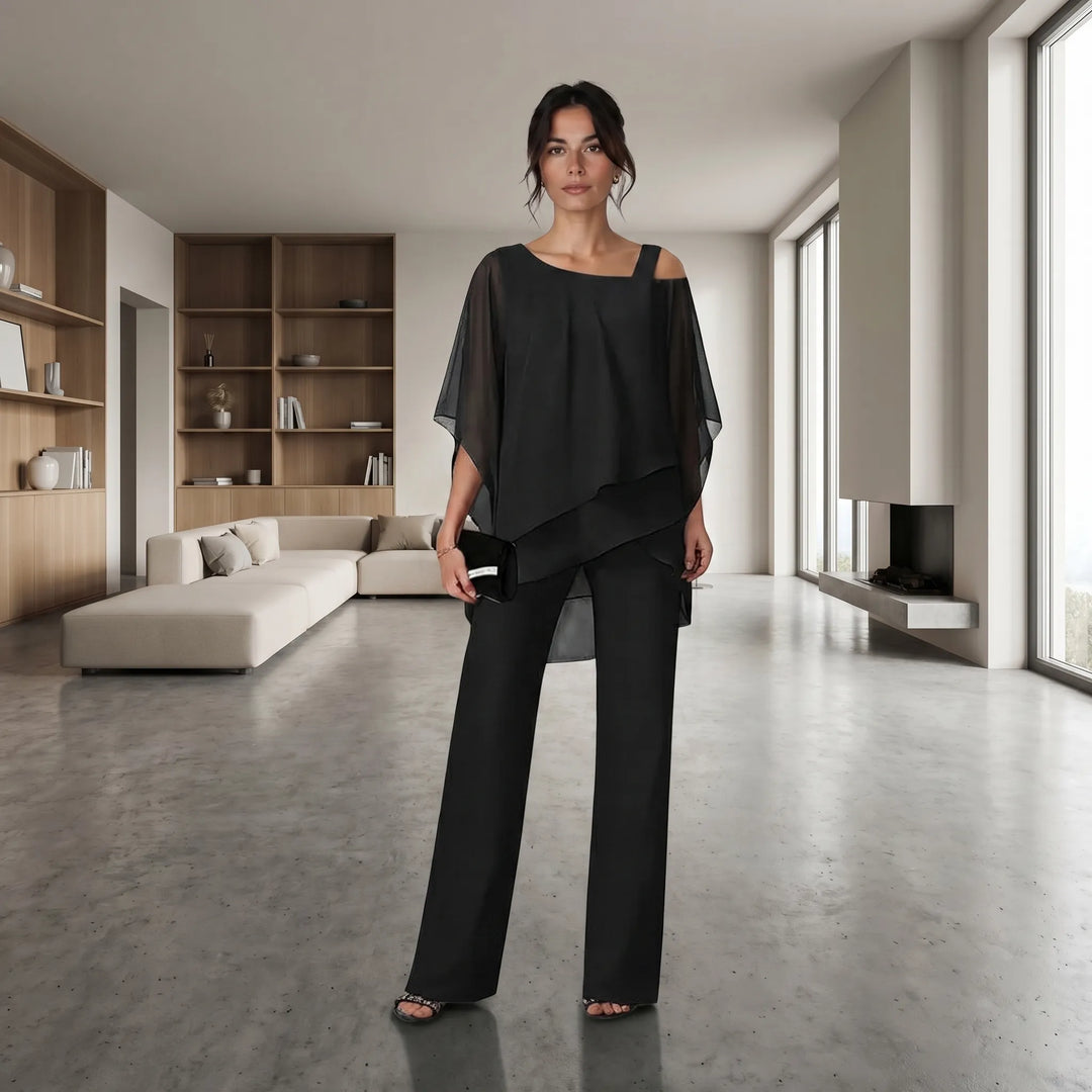 Marion  - Elegant Two-Piece Top And Pant Set