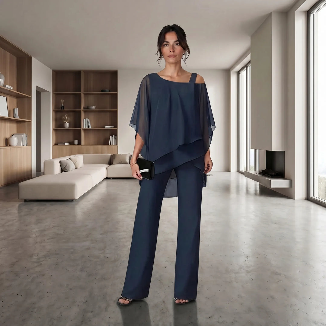 Marion  - Elegant Two-Piece Top And Pant Set