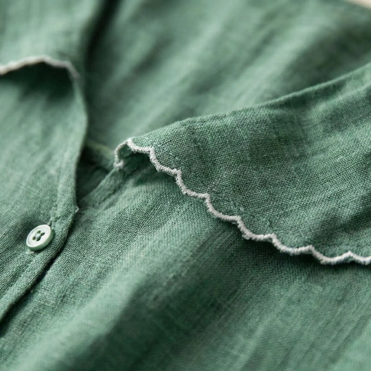 Marjorie  - Vintage-Inspired Scalloped Collar Blouse