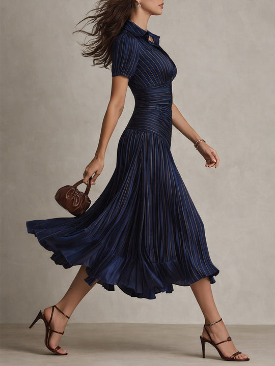 Martha  - Striped Midi Dress 