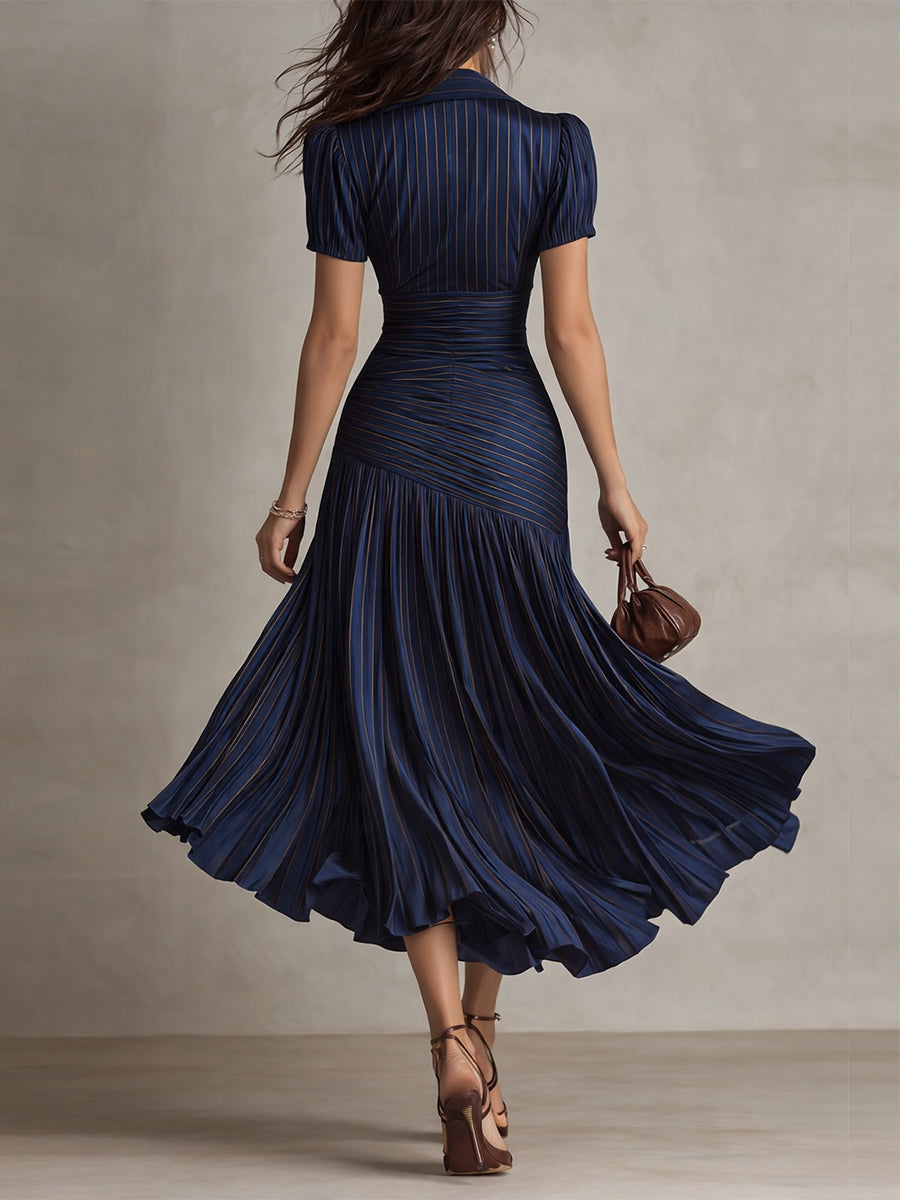 Martha  - Striped Midi Dress 