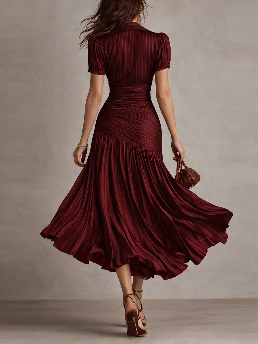 Martha  - Striped Midi Dress 
