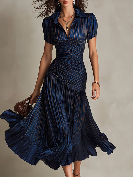 Martha  - Striped Midi Dress 