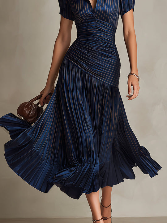 Martha  - Striped Midi Dress 