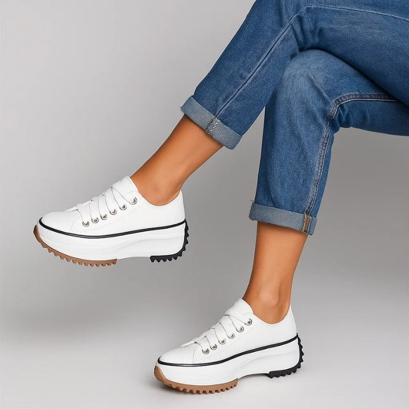 Maya - Chunky Platform Lace Up Casual Sneakers-Women’s Sneakers-Noble Wears-NW