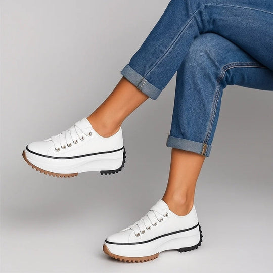 Maya - Chunky Platform Lace Up Casual Sneakers-Women’s Sneakers-Noble Wears-NW