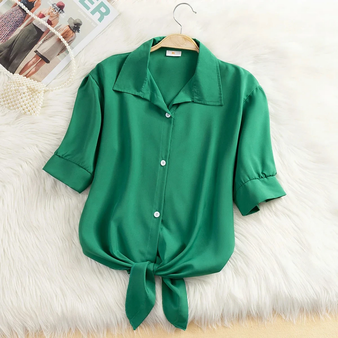 women cropped blouse in white for casual outings 0