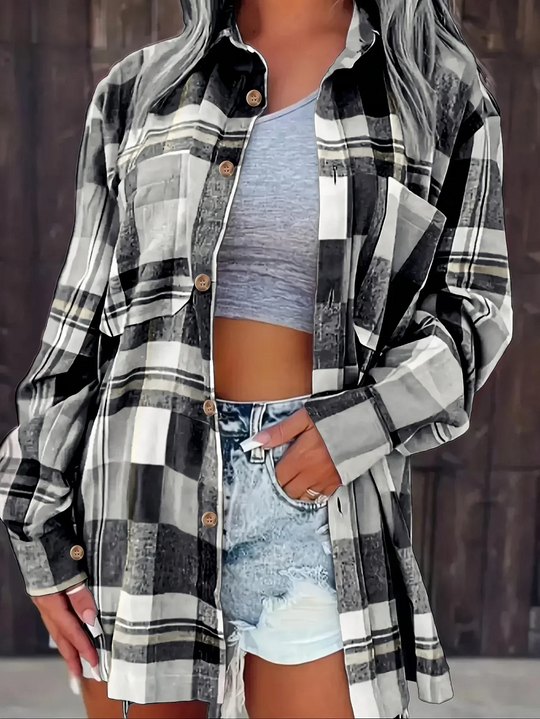 women flannel shirt in plaid for casual wear 10