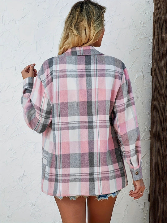 women flannel shirt in plaid for casual wear 5