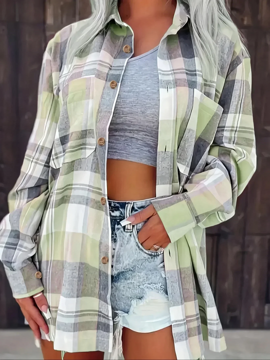 women flannel shirt in plaid for casual wear 9