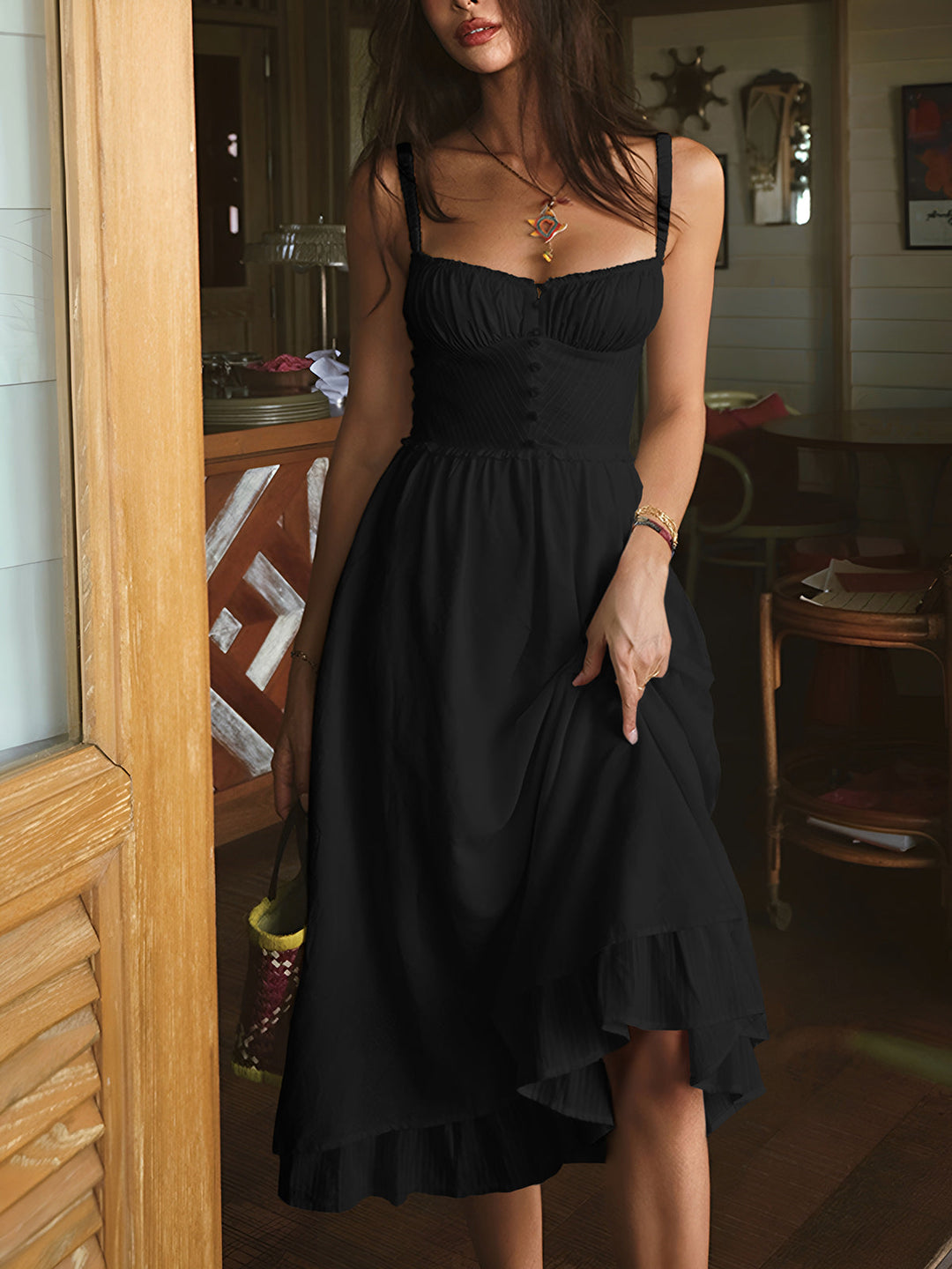 women cotton dress in blue for summer outings 2