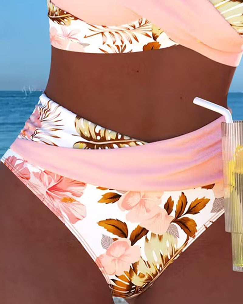 Michele  - Two Piece High Waisted Floral Bikini 